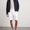 Wide-Leg Pleated Cotton and Linen-Blend Bermuda Shorts - OU Wide-Leg Pleated Cotton and Linen-Blend Bermuda Shorts - OU