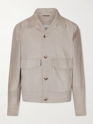 Suede Blouson Jacket
