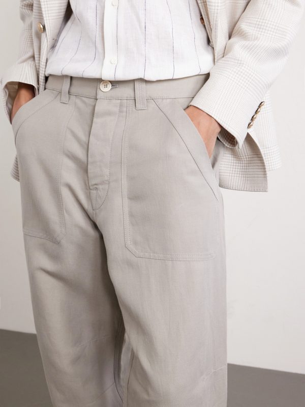 Straight-Leg Linen and Cotton-Blend Trousers - CU