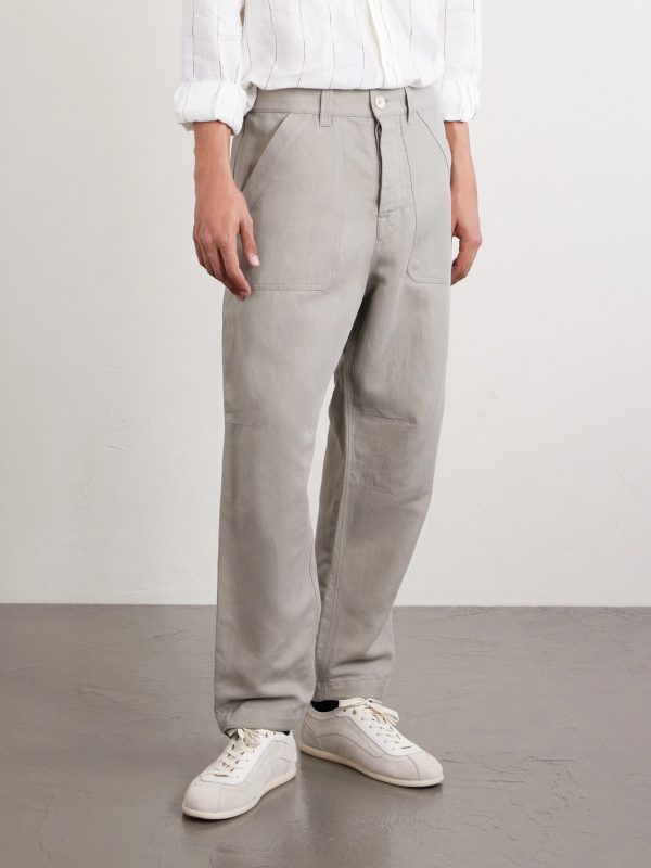 Straight-Leg Linen and Cotton-Blend Trousers - FR