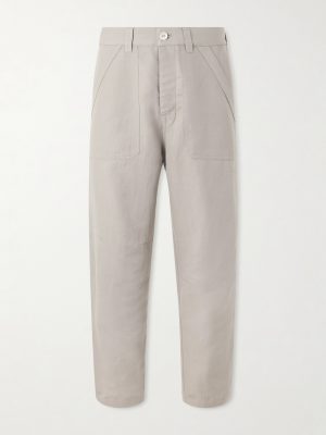 Straight-Leg Linen and Cotton-Blend Trousers Straight-Leg Linen and Cotton-Blend Trousers