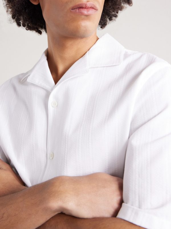 Camp-Collar Textured-Cotton Shirt - CU Camp-Collar Textured-Cotton Shirt - CU