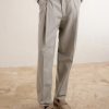 Straight-Leg Pleated Cotton-Twill Trousers - FR Straight-Leg Pleated Cotton-Twill Trousers - FR