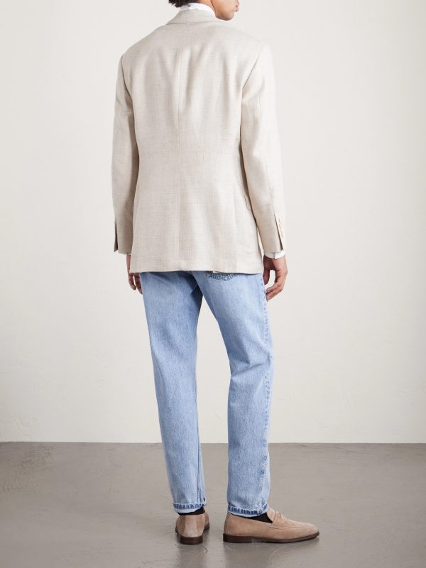 Silk, Linen and Wool-Blend Blazer - BK Silk, Linen and Wool-Blend Blazer - BK