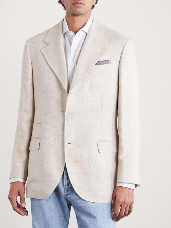 Silk, Linen and Wool-Blend Blazer - FR Silk, Linen and Wool-Blend Blazer - FR
