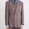 Double-Breasted Herringbone Linen and Virgin Wool-Blend Suit Jacket - FR