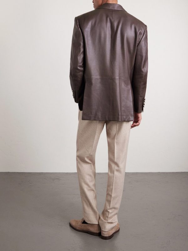 Full-Grain Leather Blazer - BK Full-Grain Leather Blazer - BK