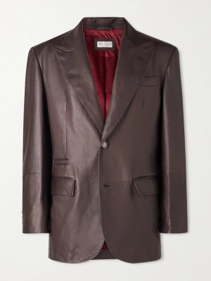 Full-Grain Leather Blazer