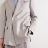 Double-Breasted Herringbone Cashmere and Silk-Blend Suit Jacket - E2 Double-Breasted Herringbone Cashmere and Silk-Blend Suit Jacket - E2