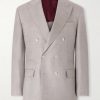 Double-Breasted Herringbone Cashmere and Silk-Blend Suit Jacket Double-Breasted Herringbone Cashmere and Silk-Blend Suit Jacket