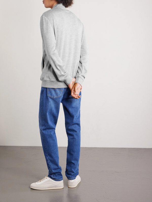 Cashmere-Blend Zip-Up Sweatshirt - BK Cashmere-Blend Zip-Up Sweatshirt - BK
