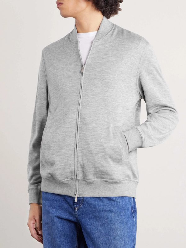 Cashmere-Blend Zip-Up Sweatshirt - FR Cashmere-Blend Zip-Up Sweatshirt - FR