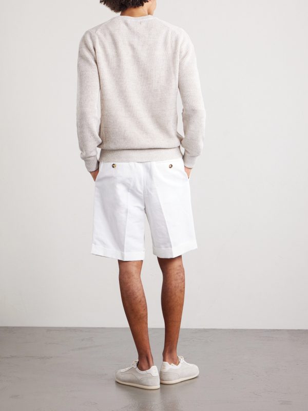 Ribbed Linen and Cotton-Blend Henley Shirt - BK Ribbed Linen and Cotton-Blend Henley Shirt - BK
