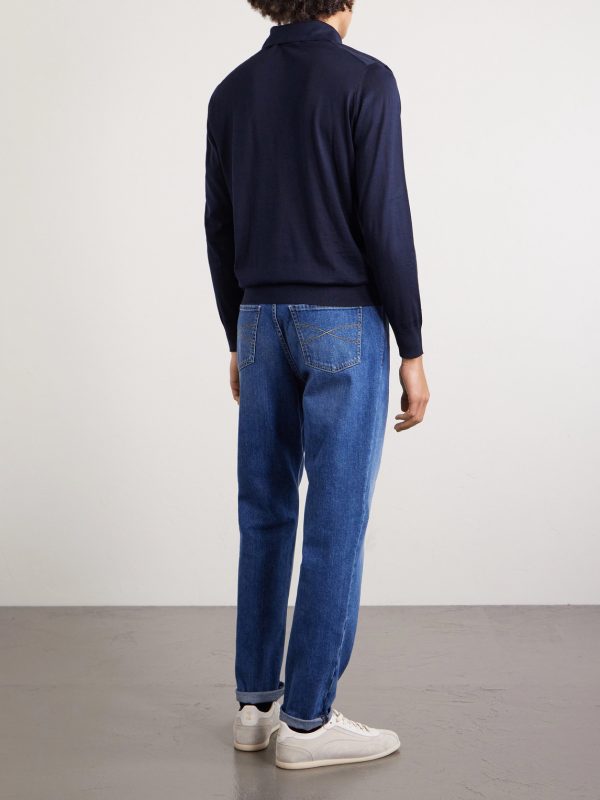 Silk and Cotton-Blend Polo Shirt - BK Silk and Cotton-Blend Polo Shirt - BK