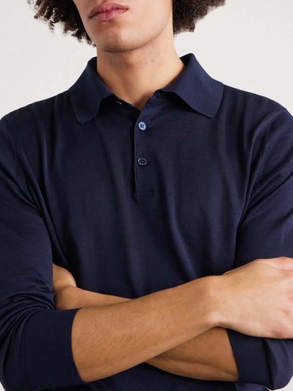 Silk and Cotton-Blend Polo Shirt - CU Silk and Cotton-Blend Polo Shirt - CU