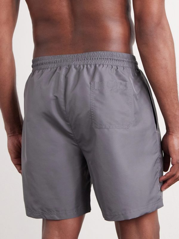 Straight-Leg Mid-Length Logo-Embroidered Swim Shorts - BK Straight-Leg Mid-Length Logo-Embroidered Swim Shorts - BK
