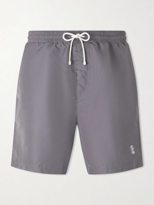 Straight-Leg Mid-Length Logo-Embroidered Swim Shorts Straight-Leg Mid-Length Logo-Embroidered Swim Shorts