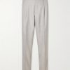 Tapered Pleated Cashmere and Silk-Blend Suit Trousers Tapered Pleated Cashmere and Silk-Blend Suit Trousers