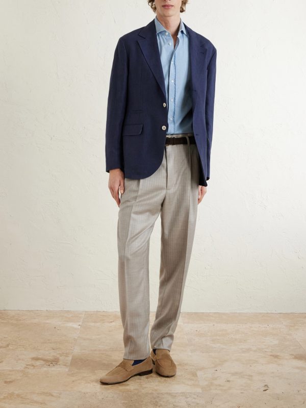Tapered Pleated Cashmere and Silk-Blend Suit Trousers - OU Tapered Pleated Cashmere and Silk-Blend Suit Trousers - OU