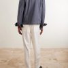 Straight-Leg Pleated Cotton-Twill Suit Trousers - BK