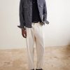 Straight-Leg Pleated Cotton-Twill Suit Trousers - OU