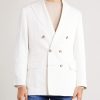 Double-Breasted Silk and Linen-Blend Blazer - FR Double-Breasted Silk and Linen-Blend Blazer - FR
