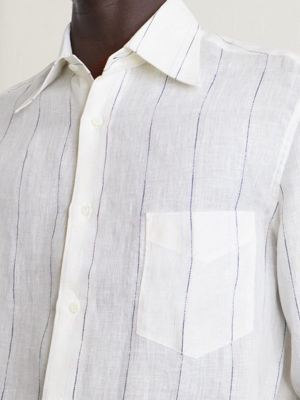 Pinstriped Linen Shirt - CU Pinstriped Linen Shirt - CU