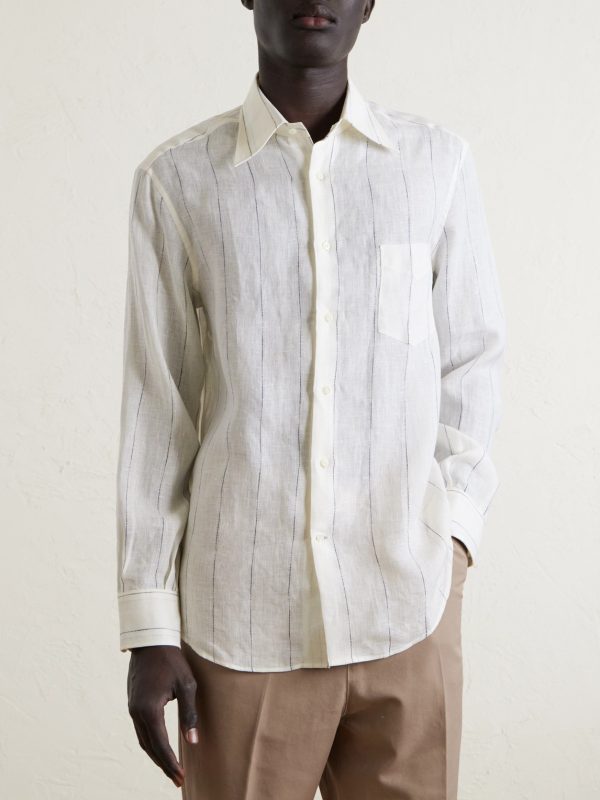 Pinstriped Linen Shirt - FR Pinstriped Linen Shirt - FR