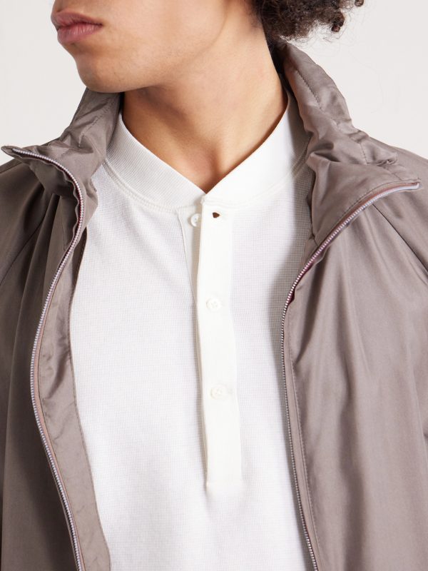Cotton and Silk-Blend Henley T-Shirt - CU Cotton and Silk-Blend Henley T-Shirt - CU
