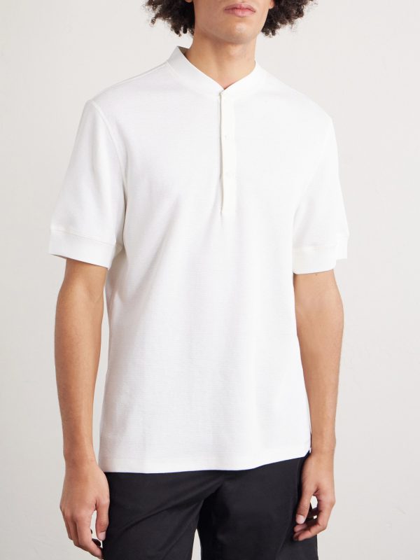 Cotton and Silk-Blend Henley T-Shirt - FR Cotton and Silk-Blend Henley T-Shirt - FR