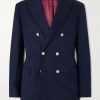 Double-Breasted Silk and Linen-Blend Blazer Double-Breasted Silk and Linen-Blend Blazer