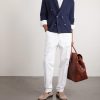 Shawl-Collar Double-Breasted Ribbed Cotton Cardigan - OU Shawl-Collar Double-Breasted Ribbed Cotton Cardigan - OU