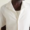Camp-Collar Herringbone Cotton and Silk-Blend Shirt - CU Camp-Collar Herringbone Cotton and Silk-Blend Shirt - CU