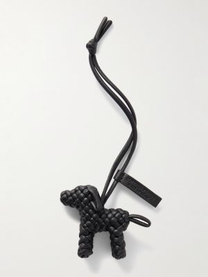 Logo-Debossed Intrecciato Leather Bag Charm