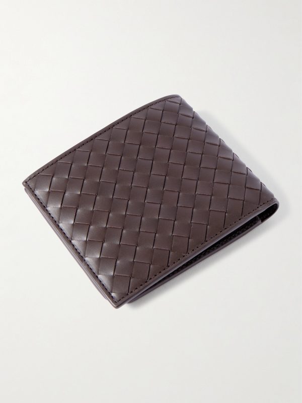 Intrecciato Leather Billfold Wallet - BK Intrecciato Leather Billfold Wallet - BK