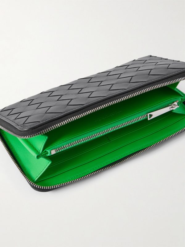 Intrecciato Leather Zip-Around Wallet - E1