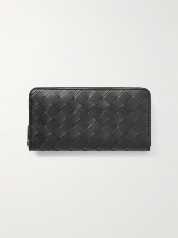 Intrecciato Leather Zip-Around Wallet