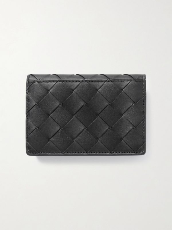 Intrecciato Leather Bifold Cardholder - BK Intrecciato Leather Bifold Cardholder - BK