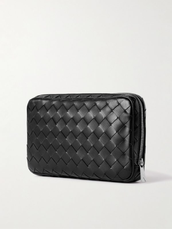 Intrecciato Leather Pouch - BK