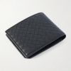 Intrecciato Leather Billfold Wallet - BK Intrecciato Leather Billfold Wallet - BK