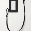 Intrecciato Leather Badge Holder - BK