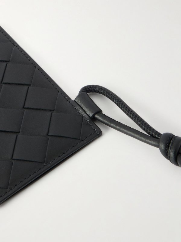 Intrecciato Leather Badge Holder - CU