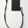 Intrecciato Leather Badge Holder