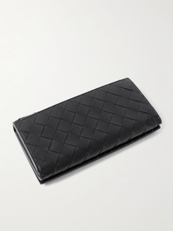 Intrecciato Leather Wallet - BK Intrecciato Leather Wallet - BK