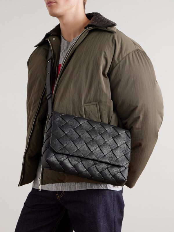 Large Diago Intrecciato Full-Grain Leather Messenger Bag - OU