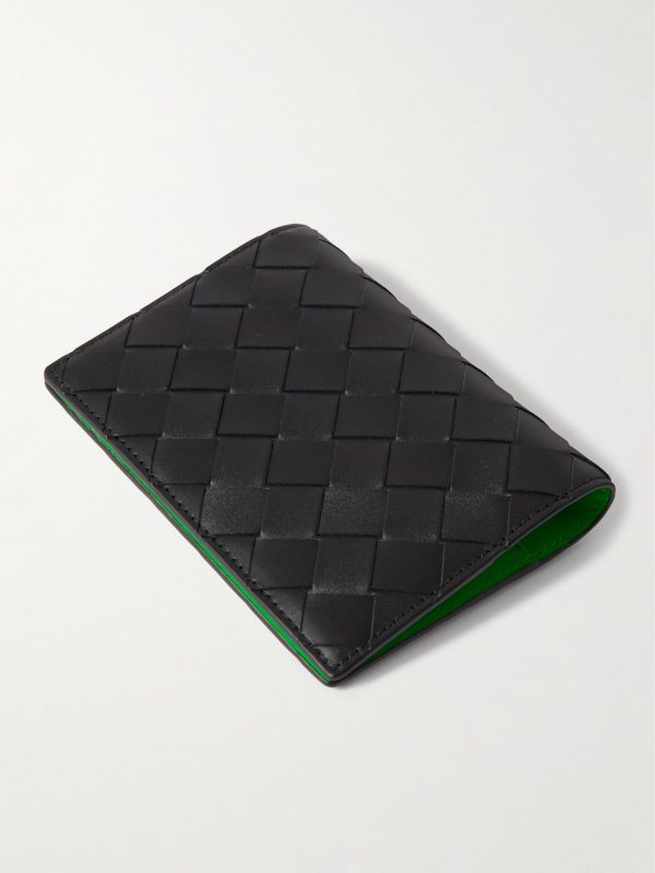 Intrecciato Leather Passport Case - BK Intrecciato Leather Passport Case - BK