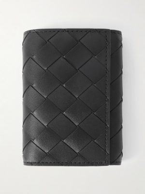 Intrecciato Leather and Silver-Tone Key Holder Case Intrecciato Leather and Silver-Tone Key Holder Case