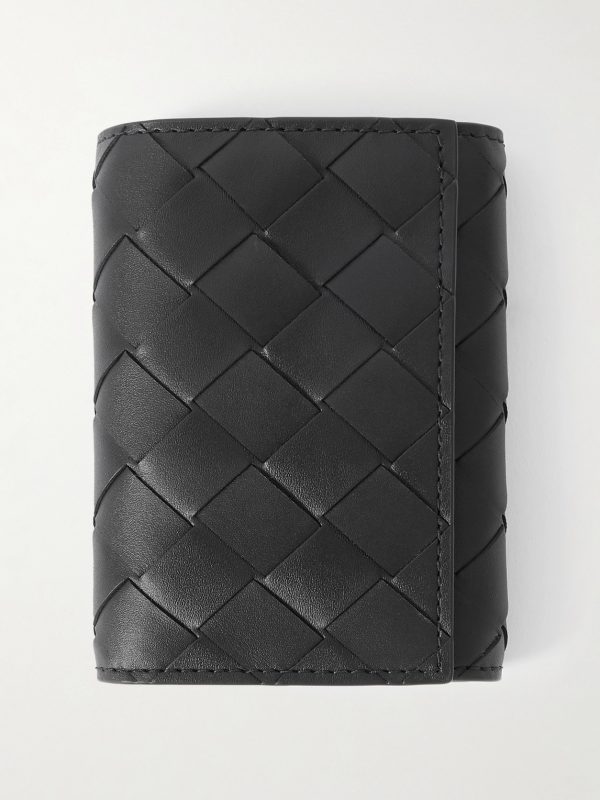Intrecciato Leather and Silver-Tone Key Holder Case