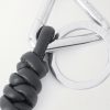Braided Leather and Silver-Tone Keyring - CU
