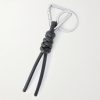 Braided Leather and Silver-Tone Keyring